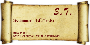 Svimmer Tünde névjegykártya